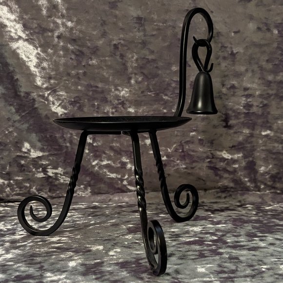 Discontinued Partylite Barrington Black Iron Candle Holder with Snuffer EUC - Picture 1 of 8